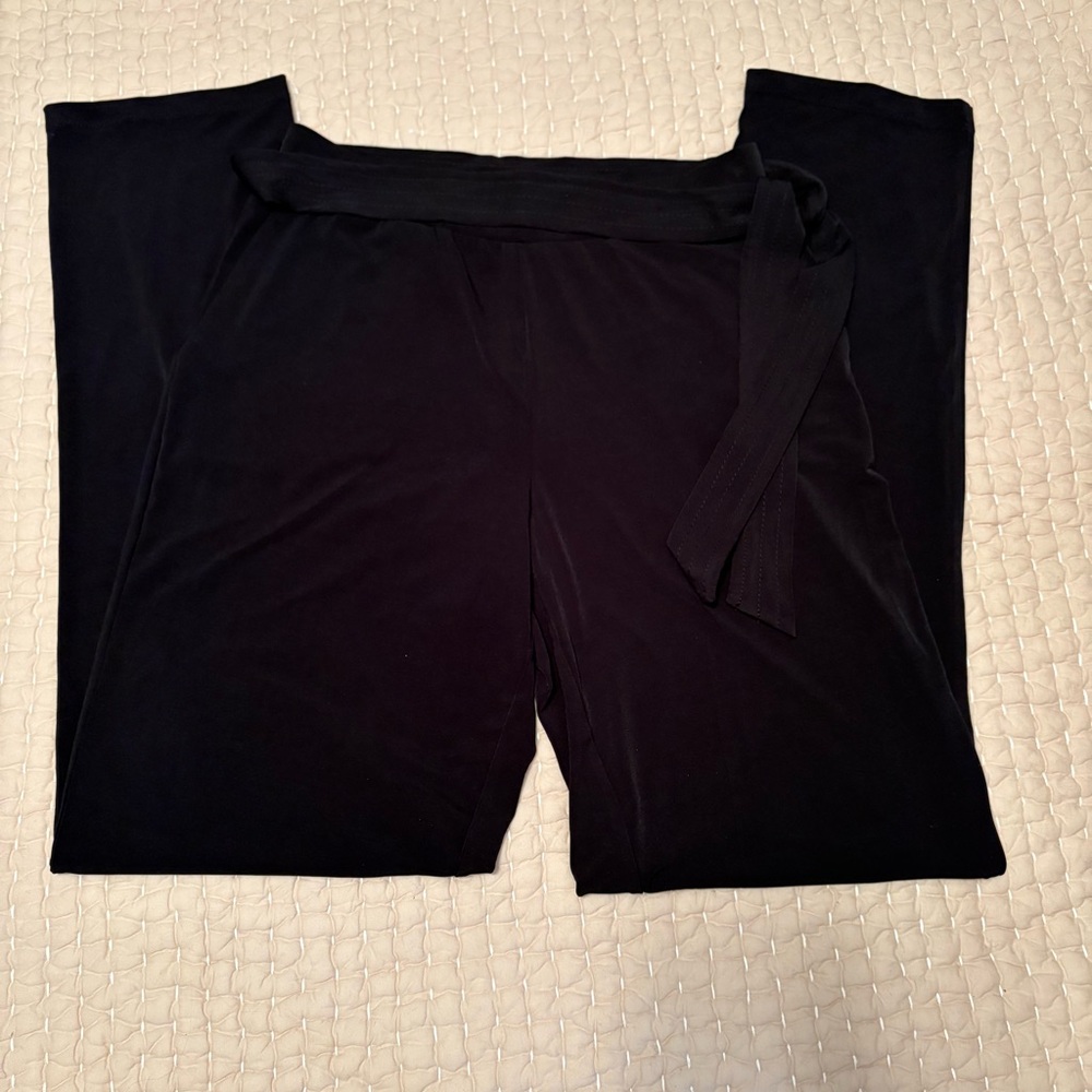 Susan Graver Liquid Knit Reg Slim-Leg Pants with Removable Belt. Size: XXS